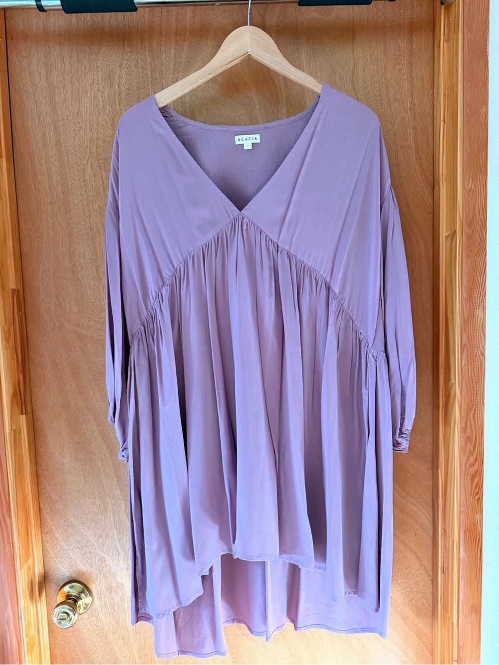 acacia swimwear Lavender V-Neck Oversized Tunic Dress